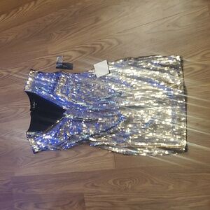 Lulu's Gold and Brown Sequin Mini Dress